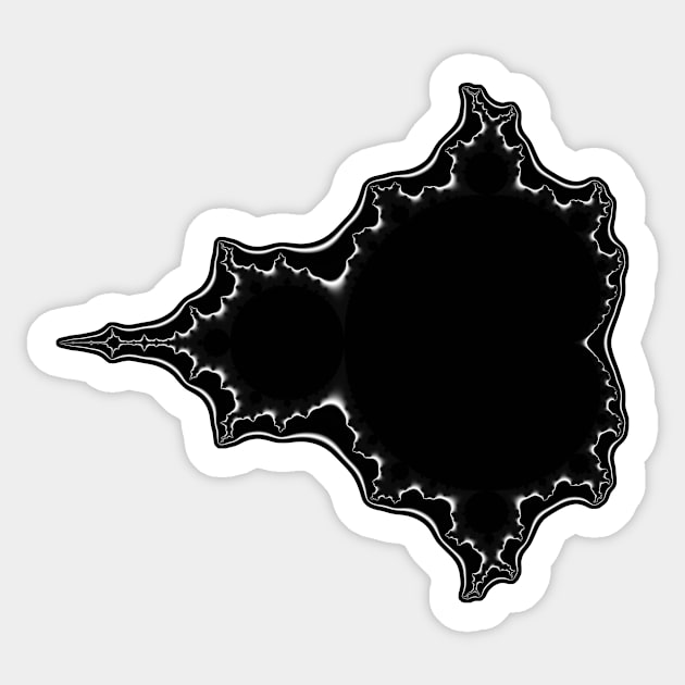 Monochrome Mandelbrot  2018-12-29-003 Sticker by rupertrussell